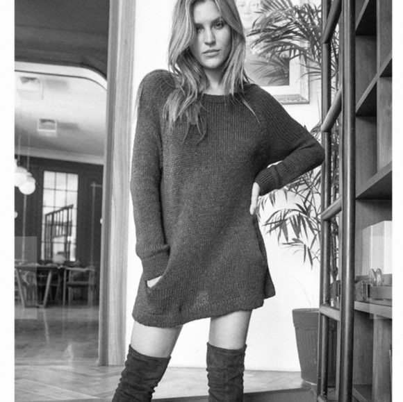 WOODEN SHIPS Paola Buendia Tunic Sweater Black Oversized XS Mohair Wool Blend - Picture 2 of 10